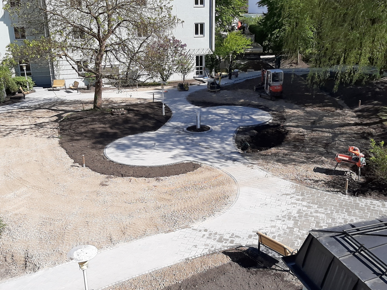 Im Marienstiftgarten - kurz vor dem Ende der Bauphase 1